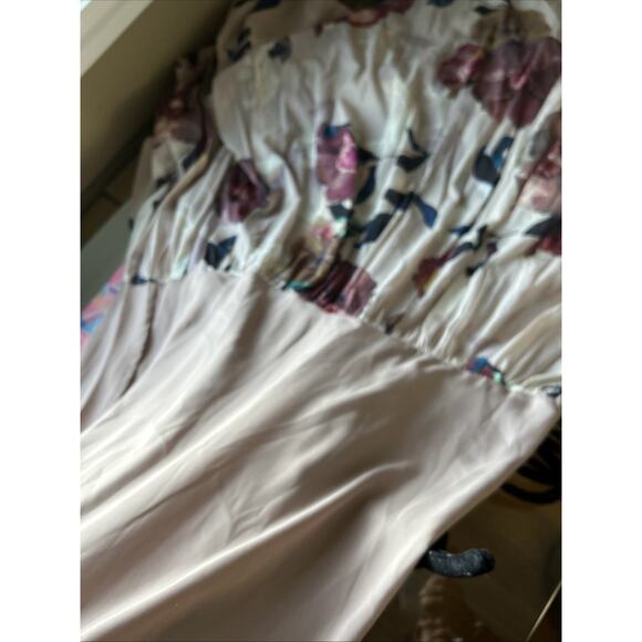 Trina Turk Kahlo Floral Print Silk Layered Maxi Dress Sleeveless XS Taupe Win - Picture 14 of 16